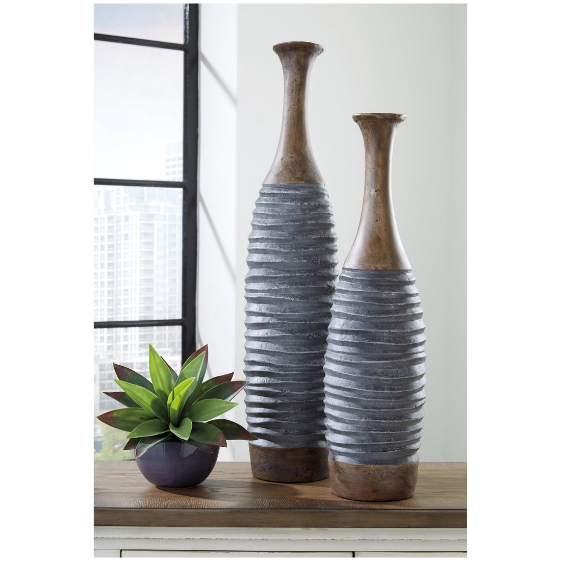 BLAYZE Vase (Set of 2) Ash-A2000388