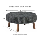 Jassmyn Oversized Accent Ottoman Ash-A3000216