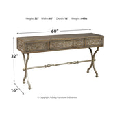 Quinnland Sofa/Console Table Ash-A4000077