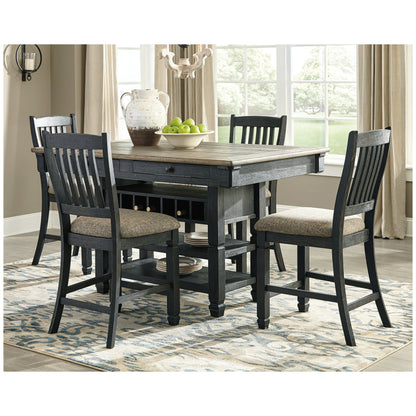 Tyler Creek Counter Height Dining Table with 4 Barstools Ash-D736D3