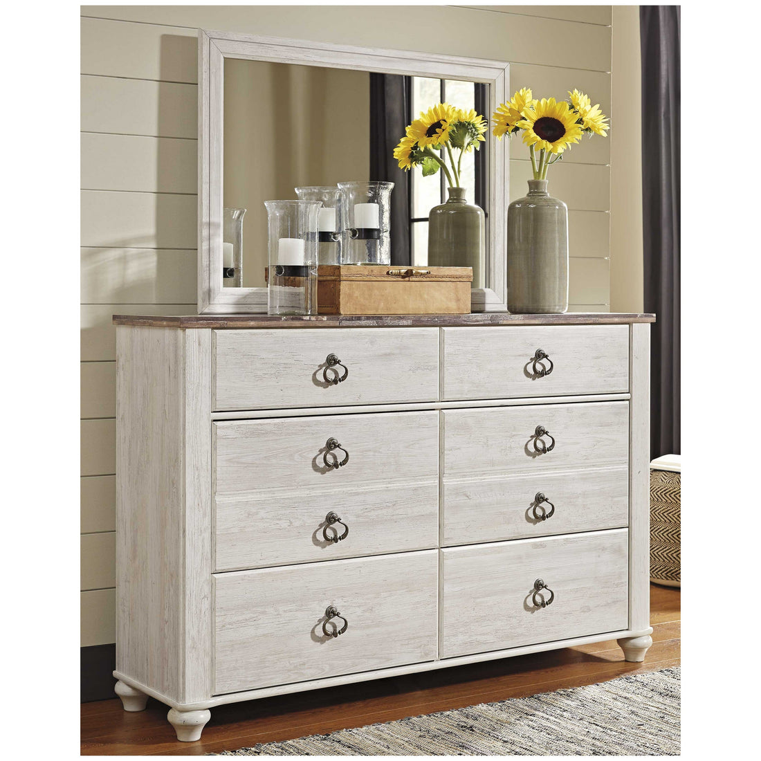 Willowton Dresser and Mirror Ash-B267B1