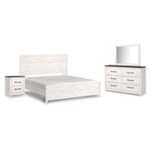 Gerridan King Panel Bed with Mirrored Dresser and Nightstand Ash-B1190B10