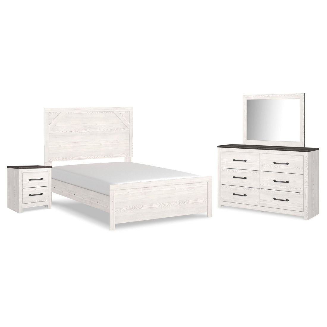 Senniberg Full Panel Bed, Dresser, Mirror and Nightstand Ash-B1191B16