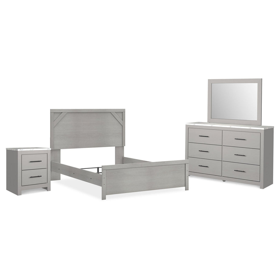 Cottonburg Queen Panel Bed with Dresser, Mirror and Nightstand Ash-B1192B10