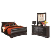 Huey Vineyard Queen Sleigh Bed with Dresser and Mirror Ash-B128B6