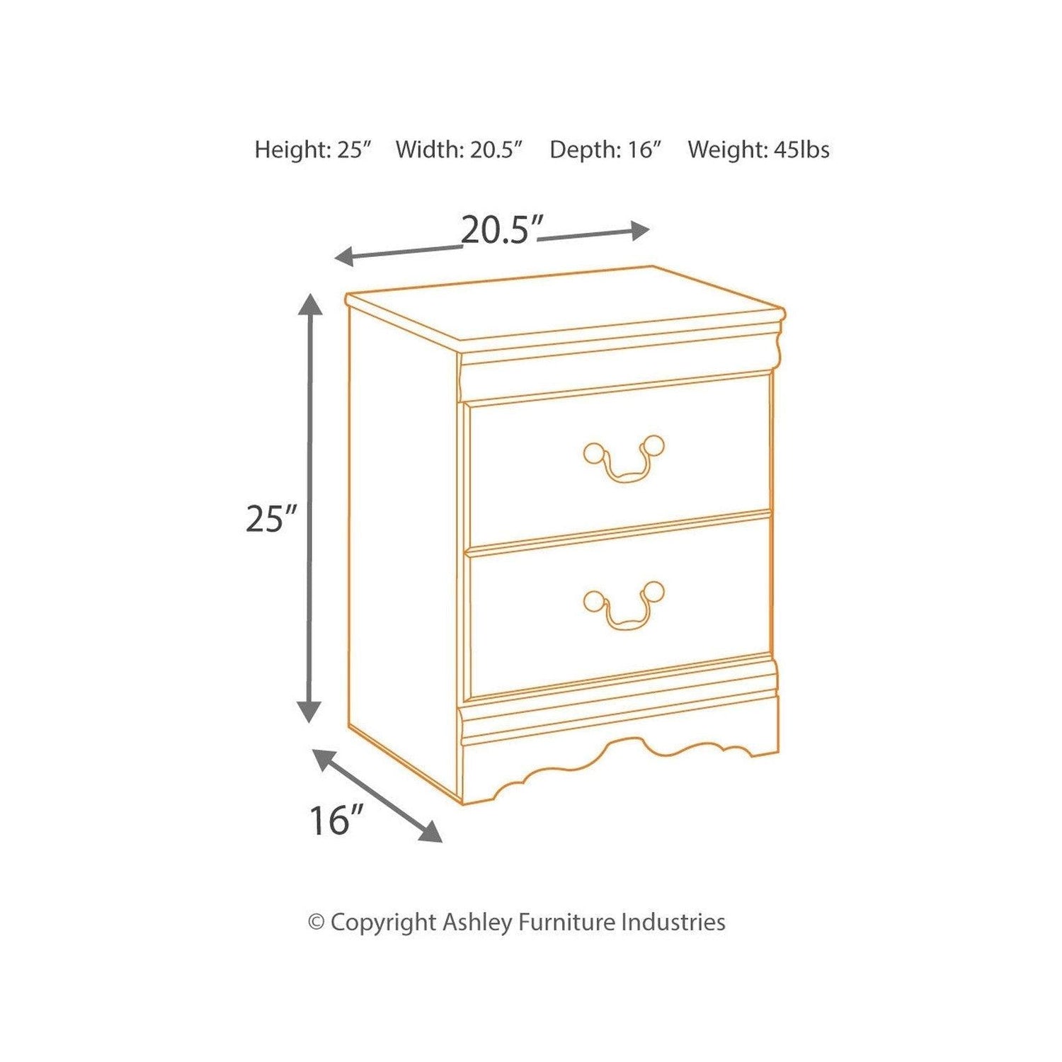 Huey Vineyard Nightstand Ash-B128-92