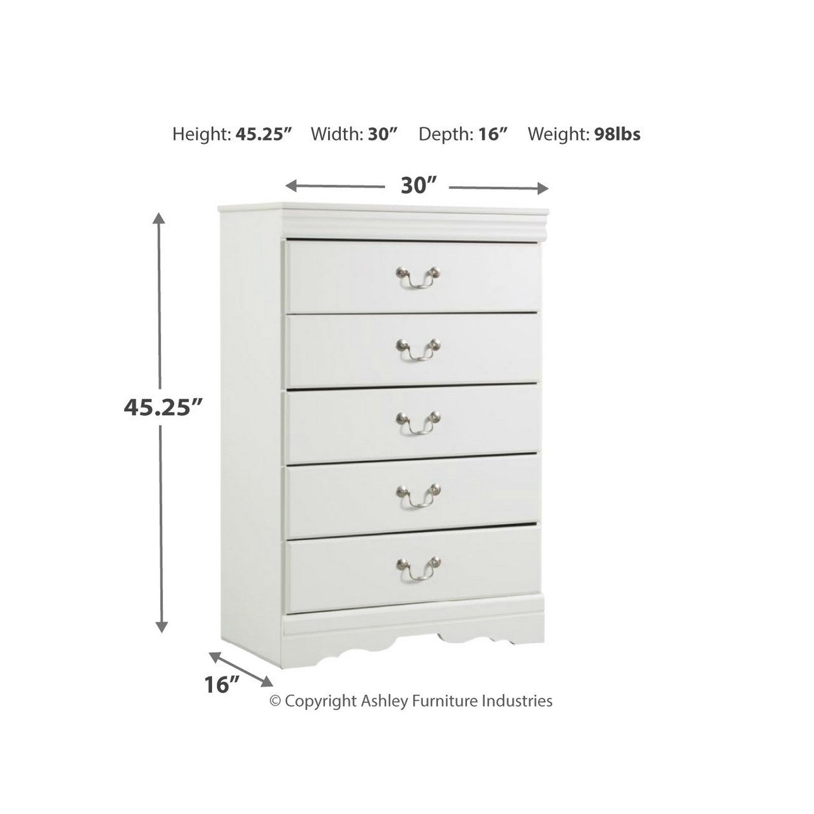 Anarasia Chest of Drawers Ash-B129-46