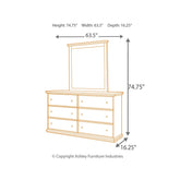 Maribel Queen Panel Bed with Dresser, Mirror and 2 Nightstands Ash-B138B23