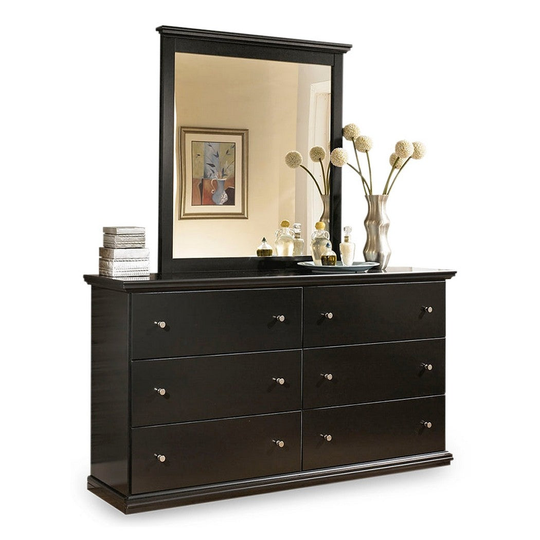 Maribel Queen Panel Bed with Dresser, Mirror and 2 Nightstands Ash-B138B23