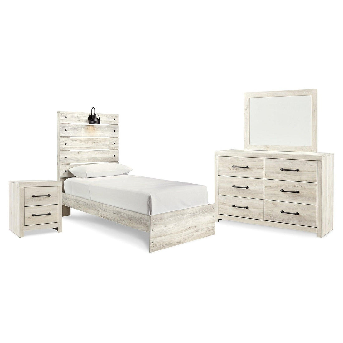 Cambeck Twin Panel Bed, Dresser, Mirror and Nightstand Ash-B192B53