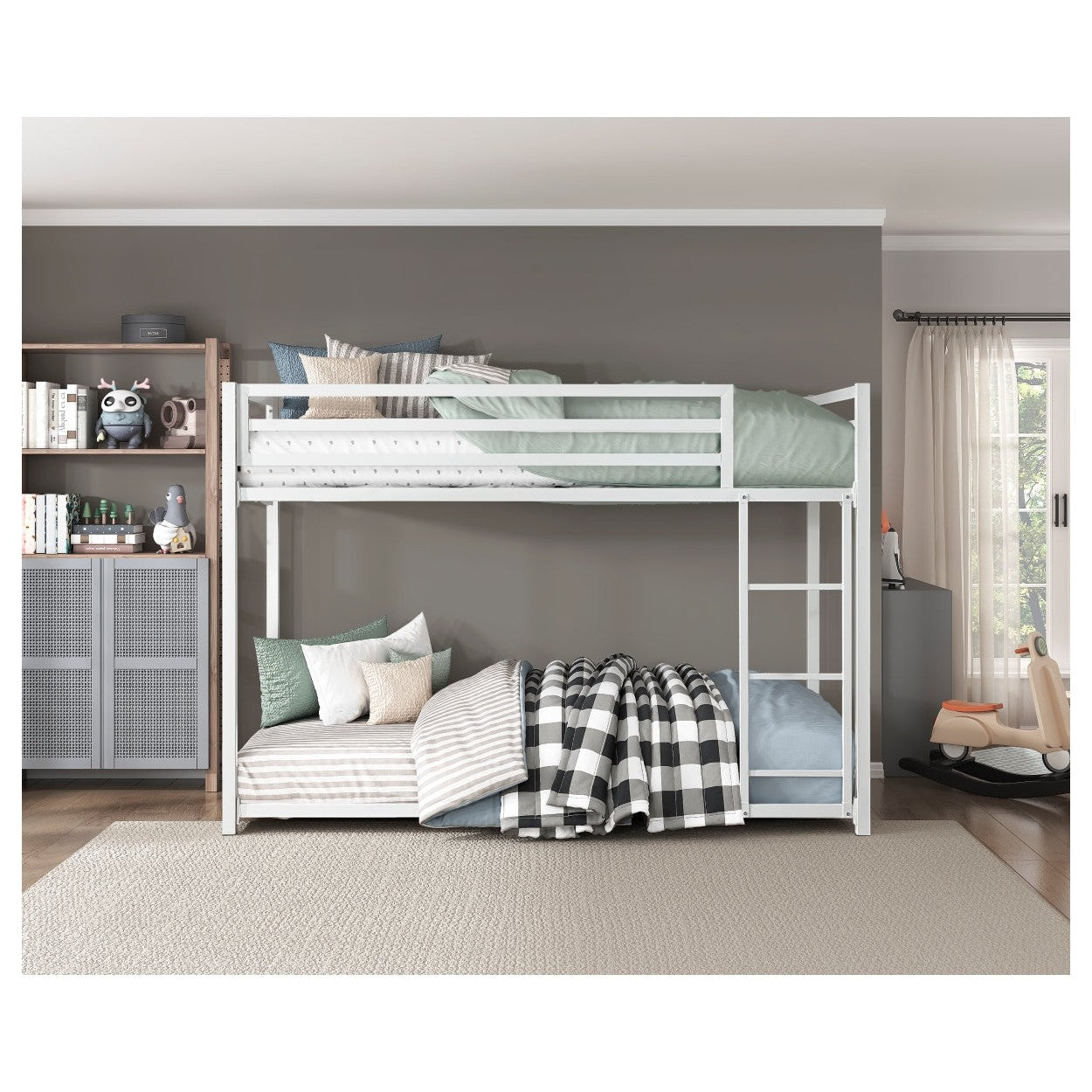 T/T METAL BUNKBED, WHITE FIN, 3A B2010WH-1