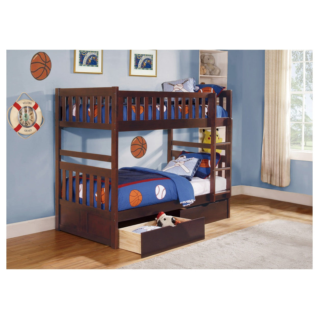 (4) Twin/Twin Bunk Bed with Storage Boxes B2013DC-1*T