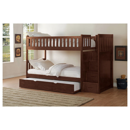 (5) Bunk Bed with Reversible Step Storage and Twin Trundle B2013SBDC-1*R