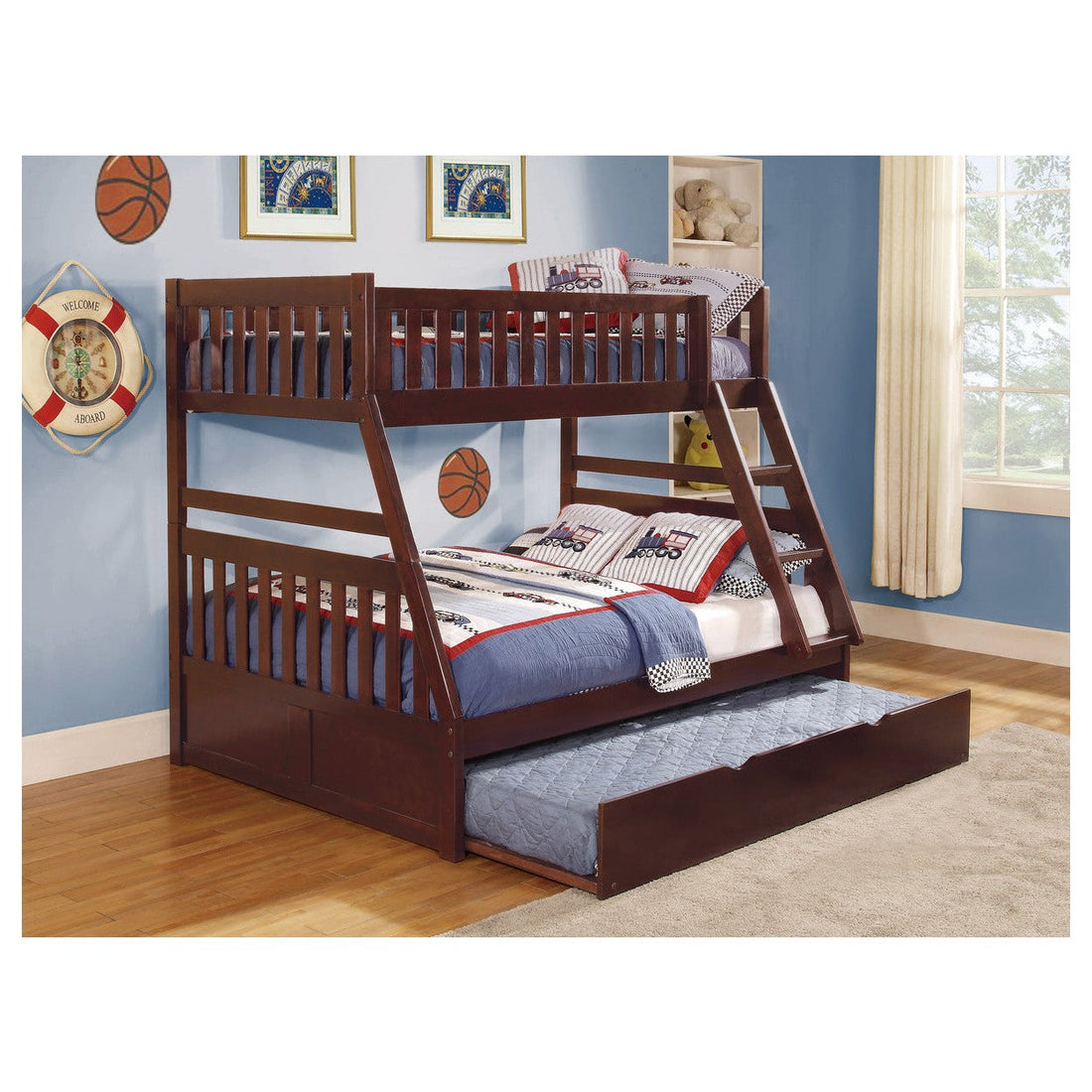 (4) Twin/Full Bunk Bed with Twin Trundle B2013TFDC-1*R