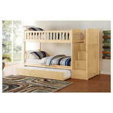 (5) Bunk Bed with Reversible Step Storage and Twin Trundle B2043SB-1*R