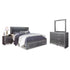 Lodanna King Upholstered Storage Bed, Dresser, Mirror, and Nightstand Ash-B214B24