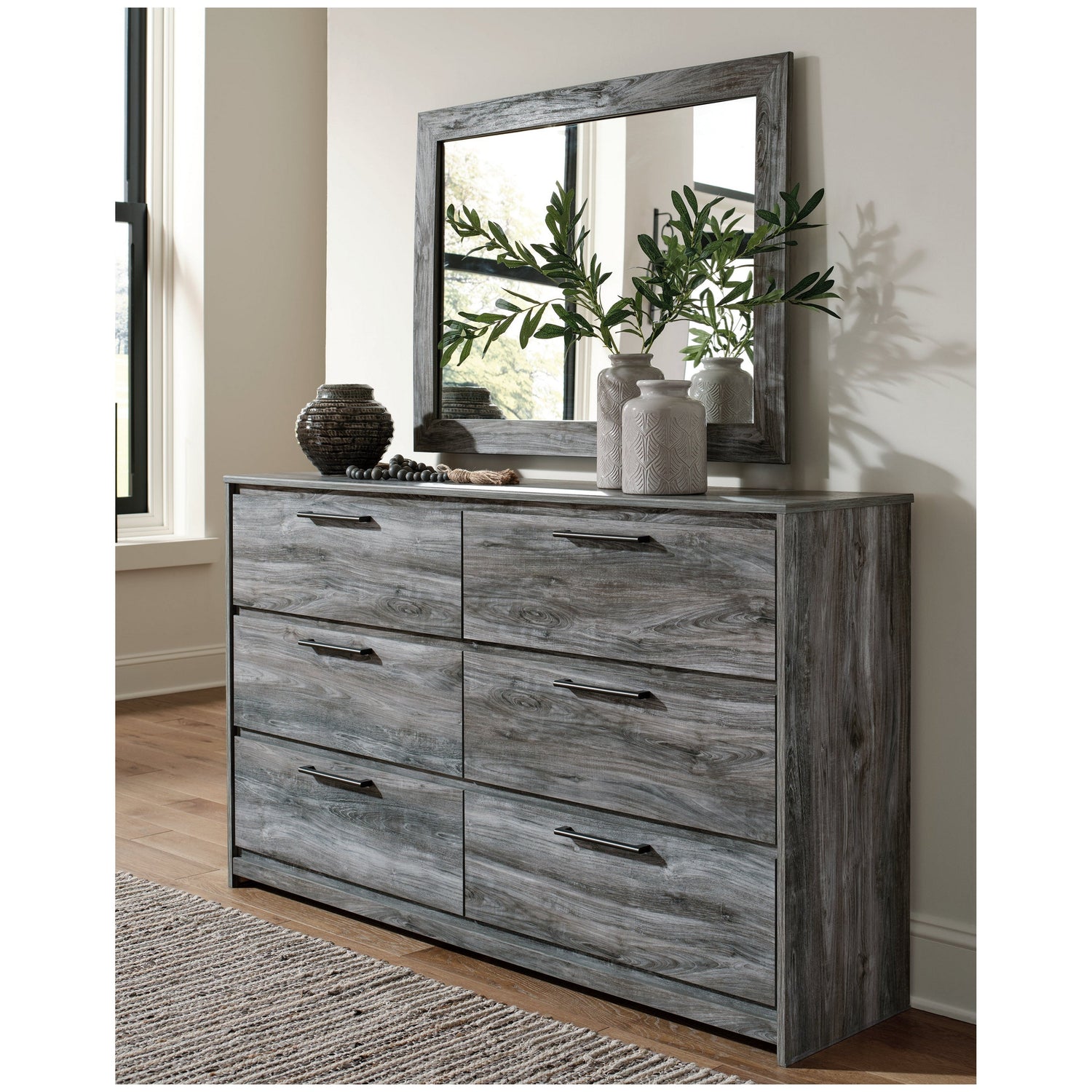 Baystorm Dresser and Mirror Ash-B221B30