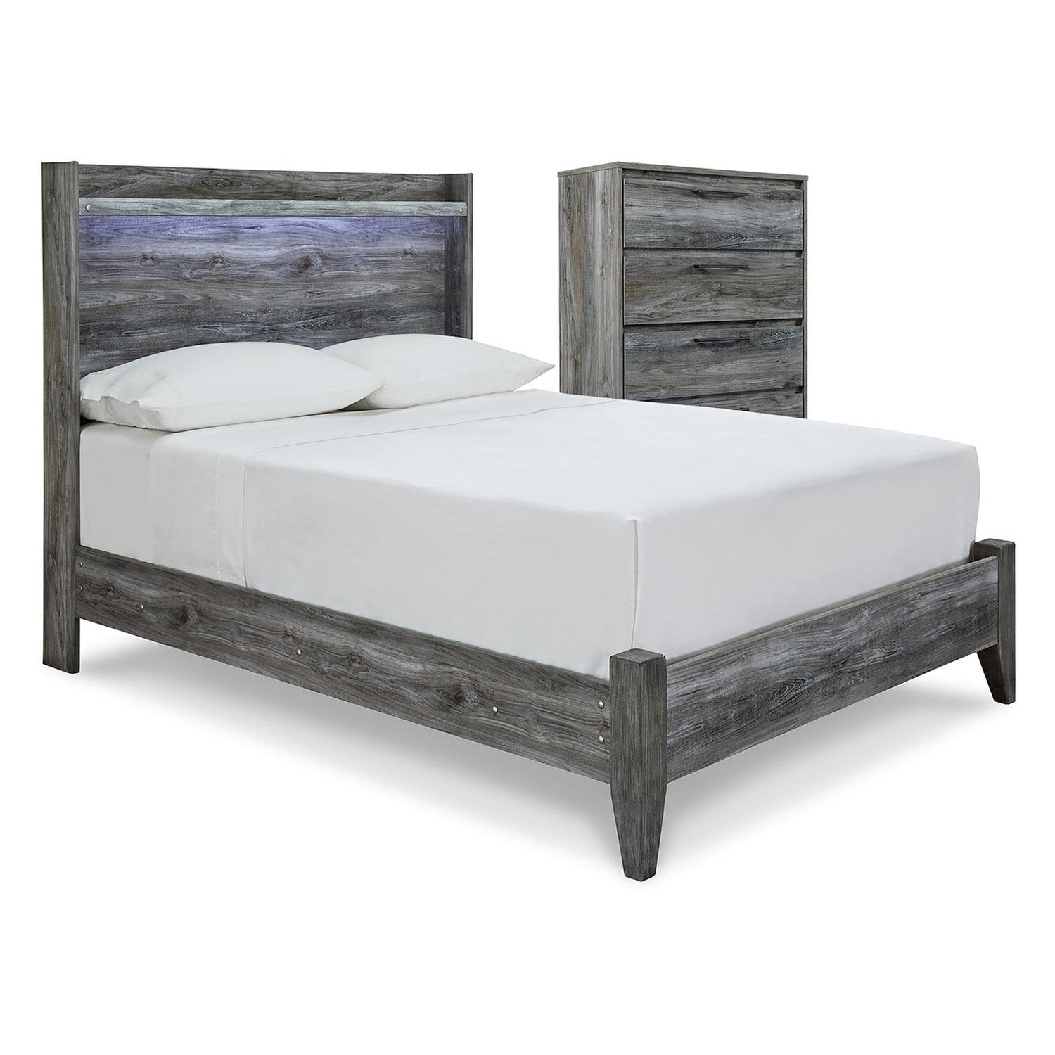 Baystorm Full Panel Bed and Chest Ash-B221B50