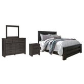 Brinxton Queen Panel Bed, Dresser, Mirror and Nightstand Ash-B249B7