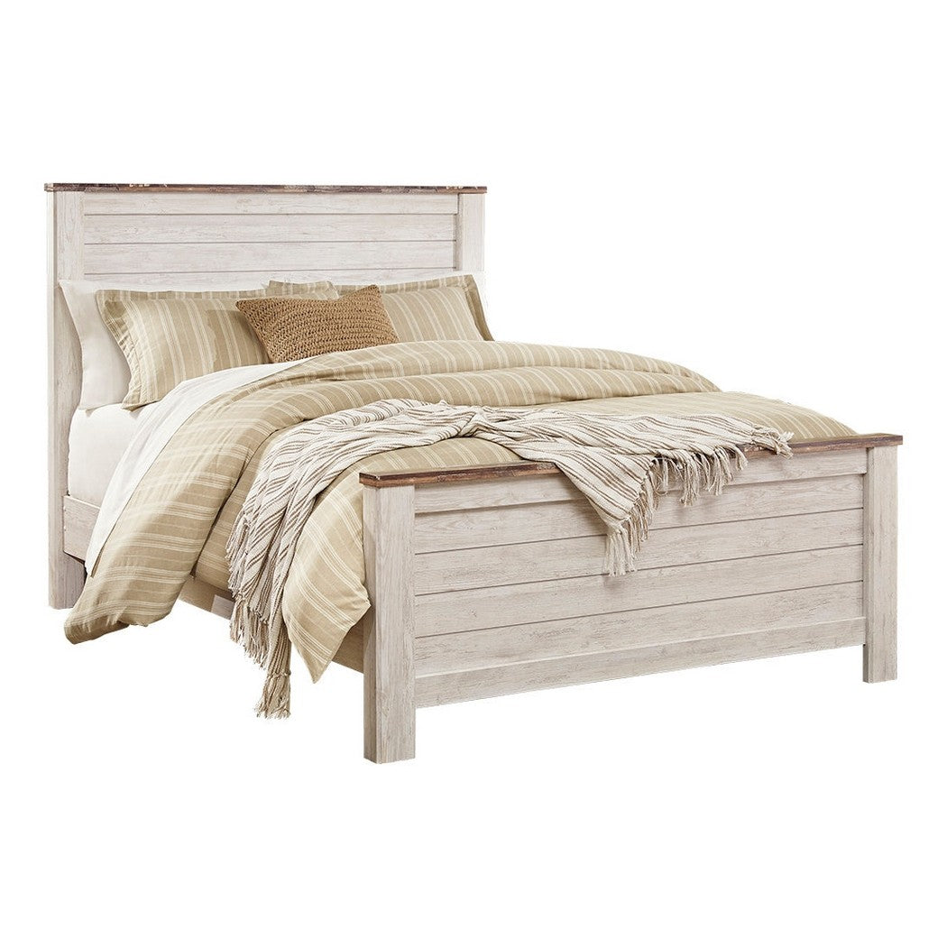 Willowton Queen Panel Bed, Dresser, Mirror, Chest and 2 Nightstands Ash-B267B34