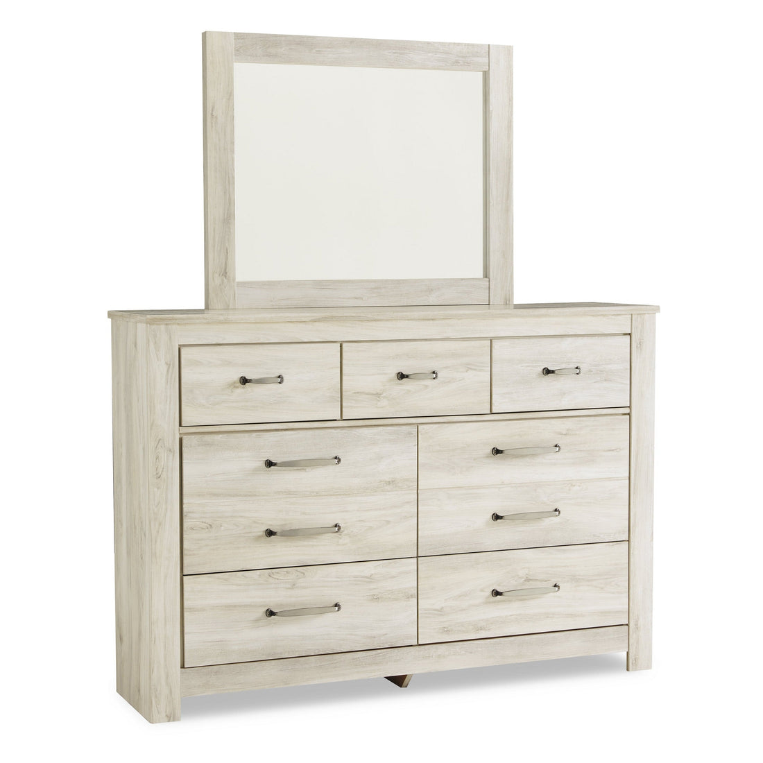 Bellaby Queen Crossbuck Panel Bed, Dresser, Mirror and 2 Nightstands Ash-B331B13