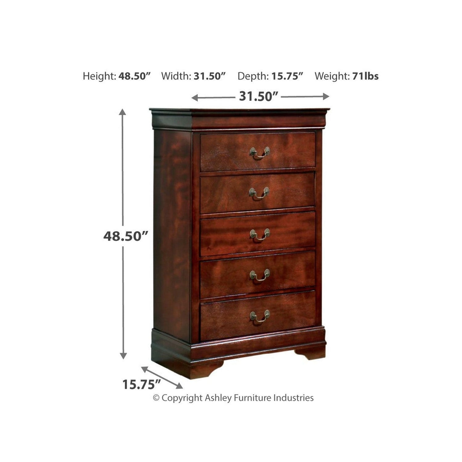 Alisdair Chest of Drawers Ash-B376-46