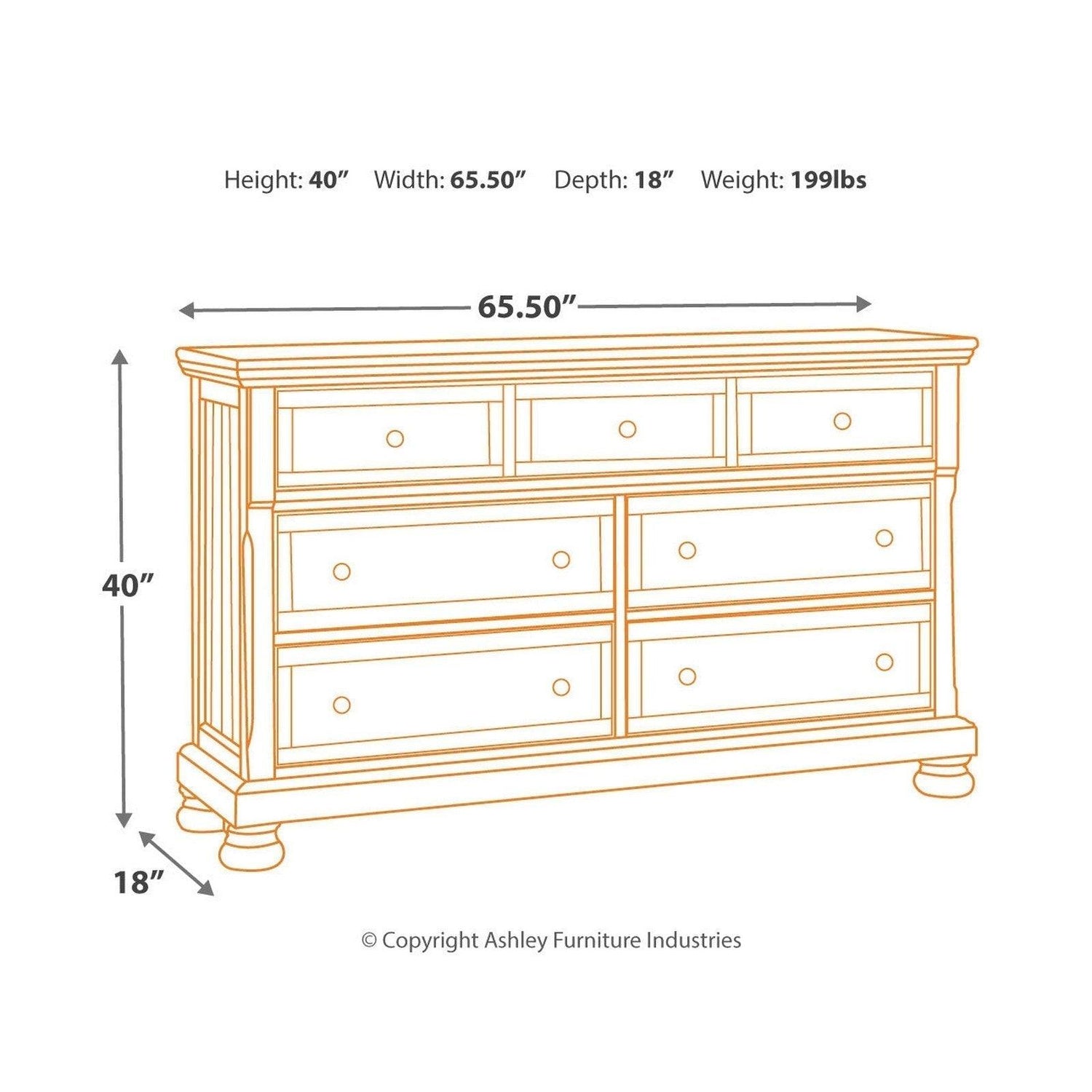 Flynnter Dresser Ash-B719-31