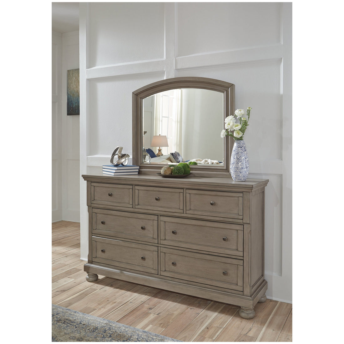 Lettner Dresser and Mirror Ash-B733B1