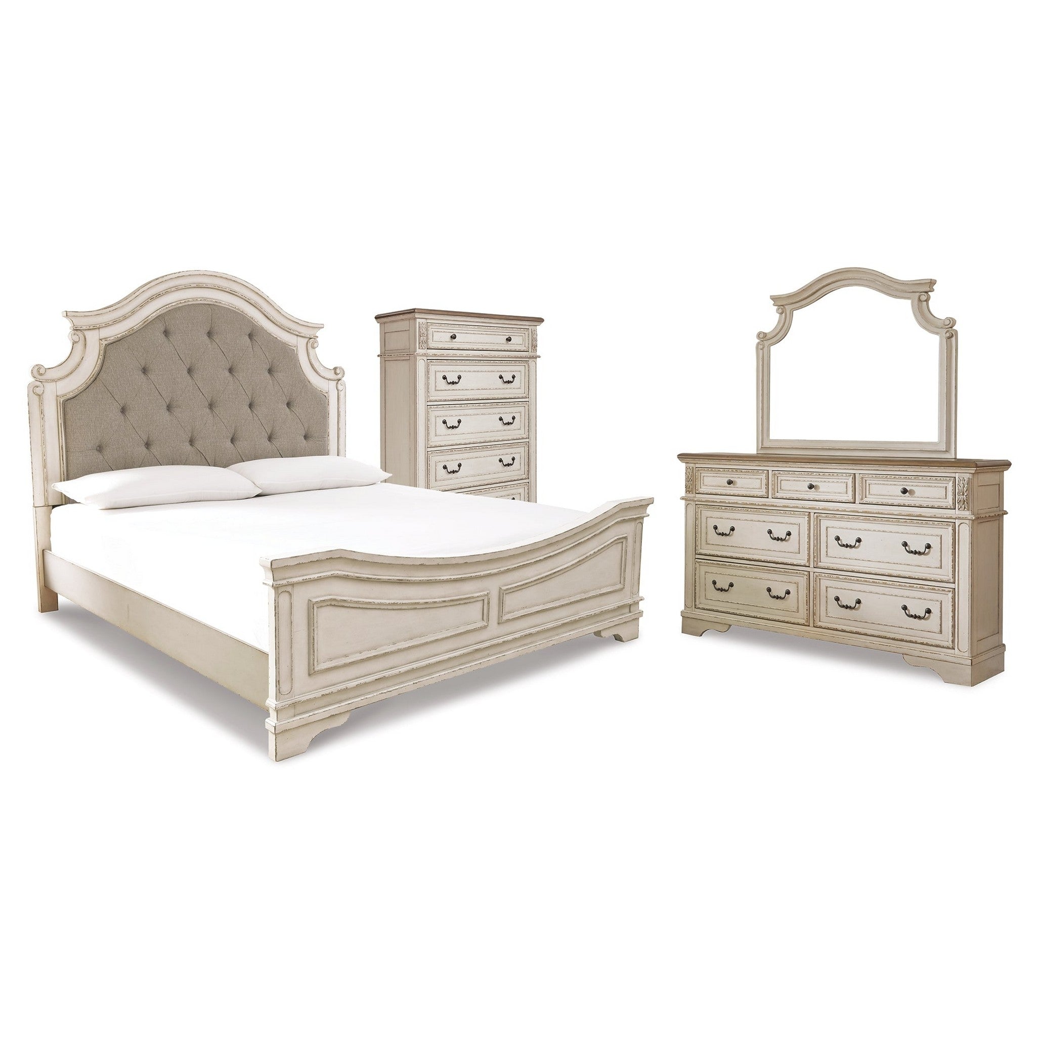 Realyn Queen Panel Bed, Dresser, Mirror and Chest Ash-B743B28