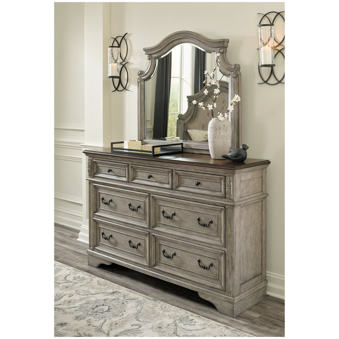 Lodenbay Dresser and Mirror Ash-B751B1