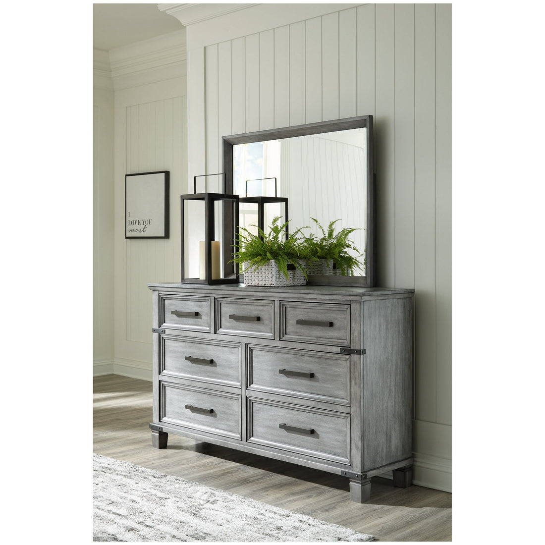 Russelyn Dresser and Mirror Ash-B772B1