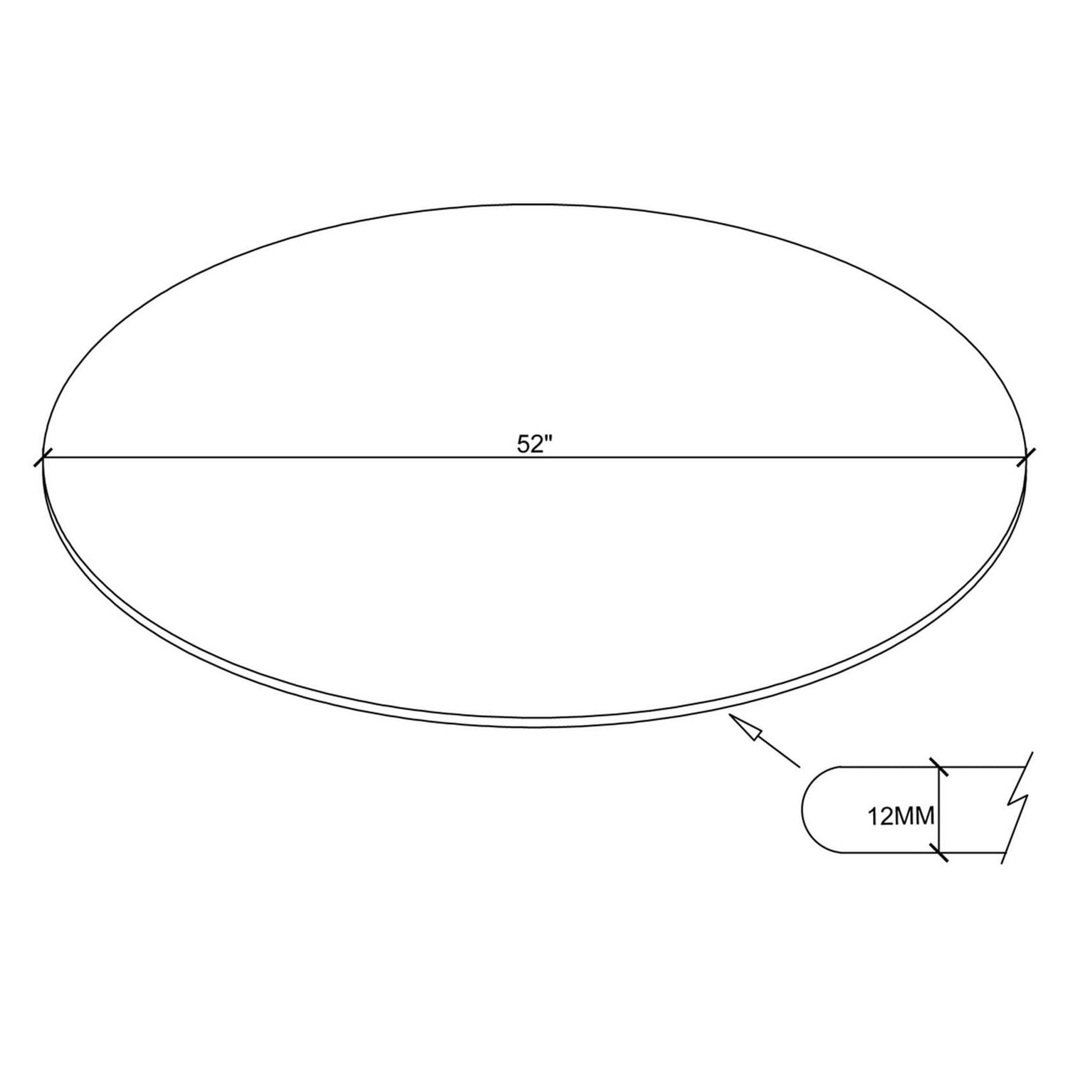 GLASS TOP CP52RD-12