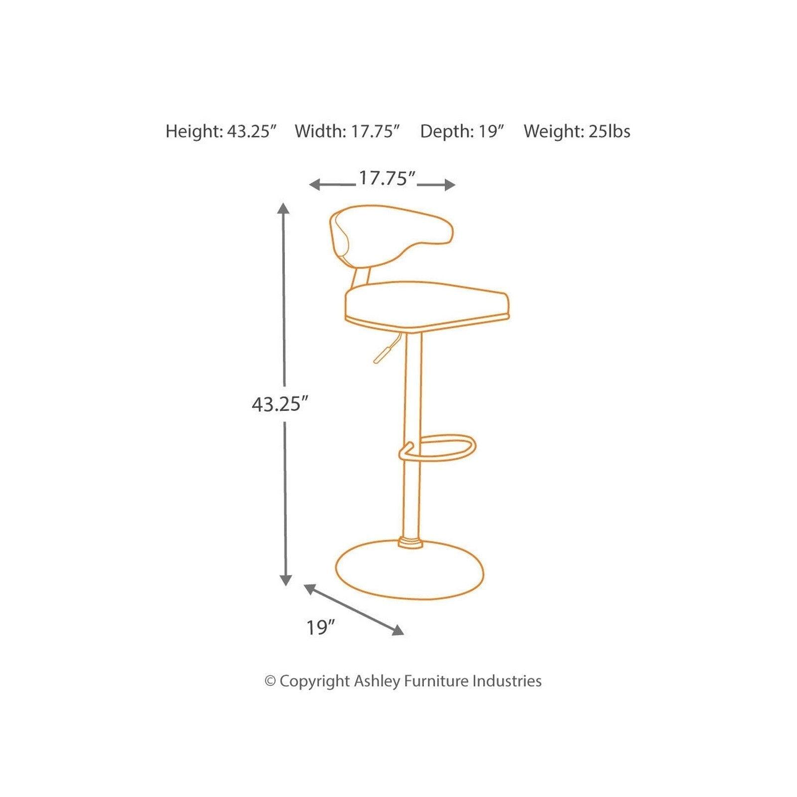 Bellatier Adjustable Height Bar Stool Ash-D120-330