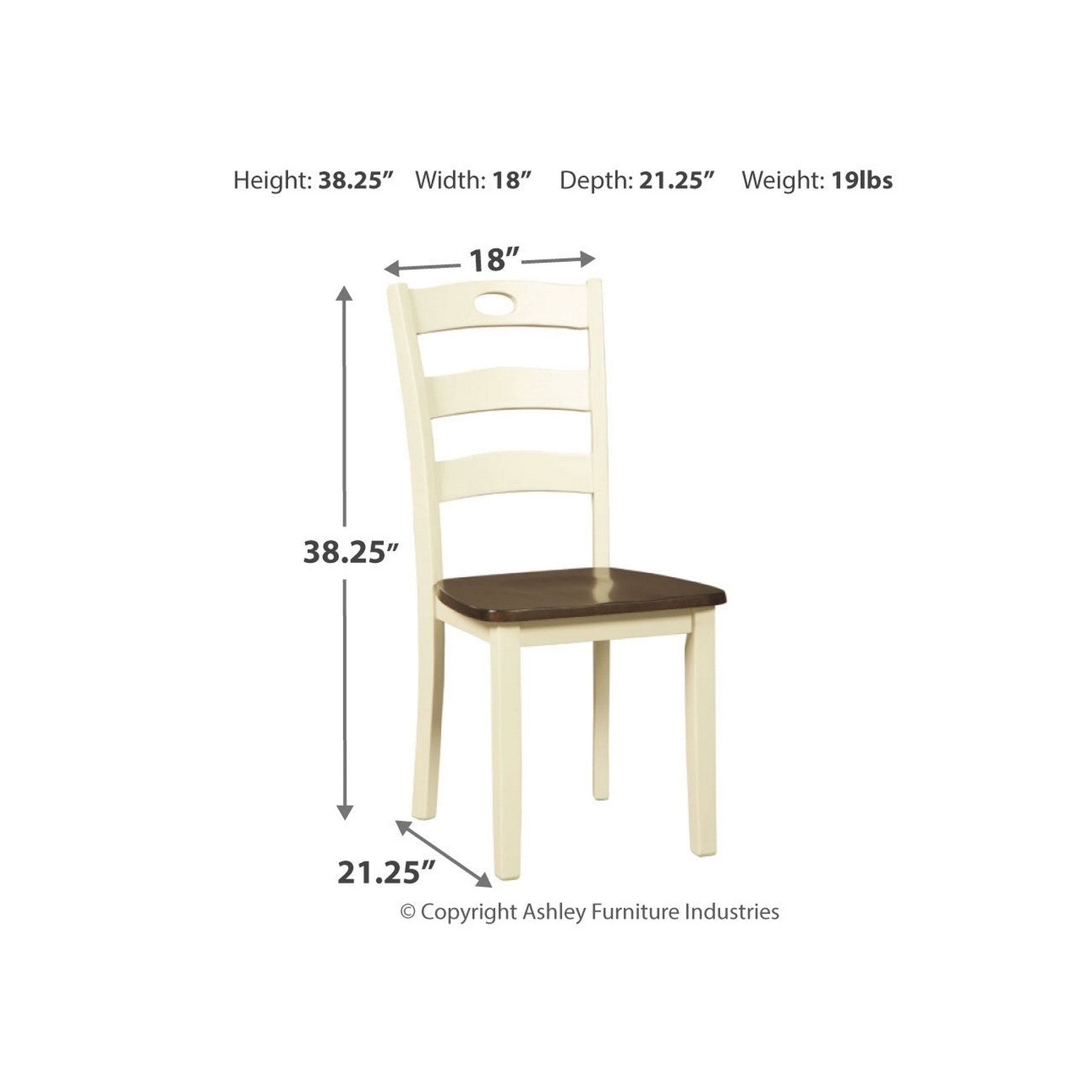 Woodanville Dining Table with 2 Chairs Ash-D335D4