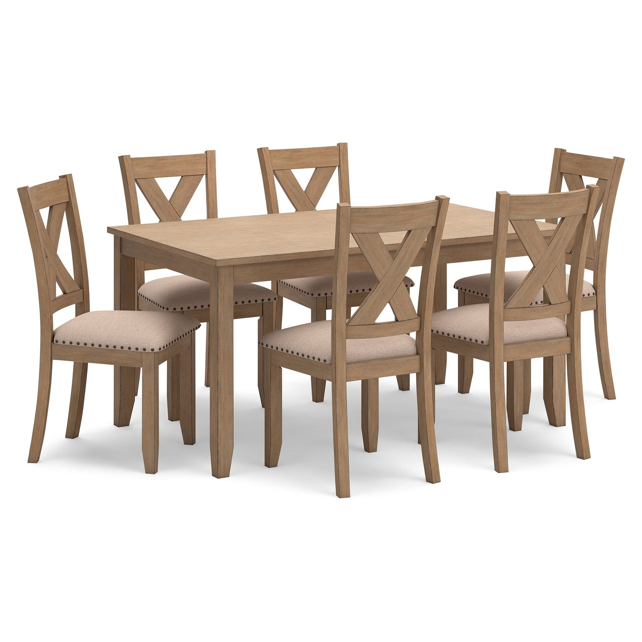 Sanbriar Dining Table and Chairs (Set of 7) Ash-D393-425