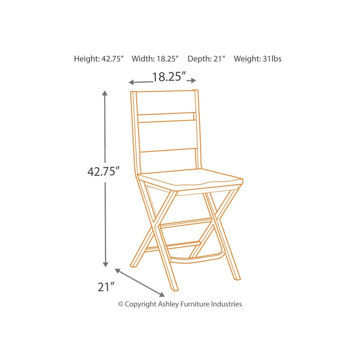 Kavara Counter Height Dining Table with 4 Barstools Ash-D469D1