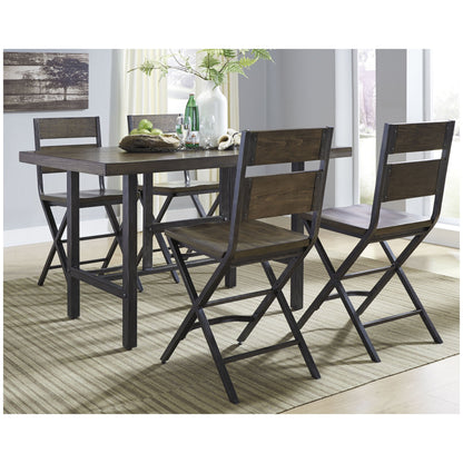 Kavara Counter Height Dining Table with 4 Barstools Ash-D469D1