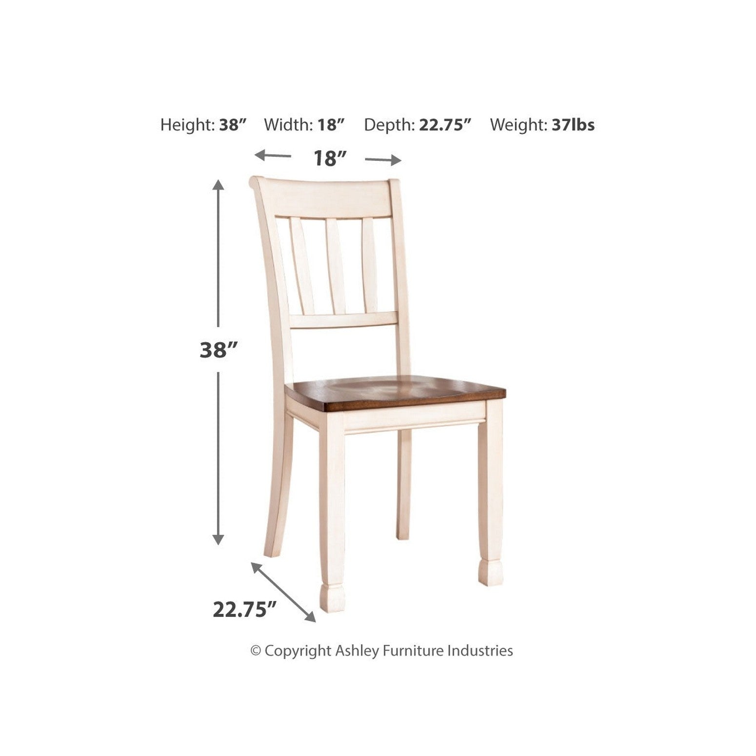 Whitesburg Dining Table with 4 Chairs and Bench Ash-D583D10