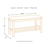 Moriville Counter Height Dining Table with 4 Barstools, Bench, and Server Ash-D631D4