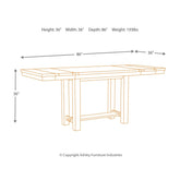 Moriville Counter Height Dining Table, 4 Barstools and Server Ash-D631D8