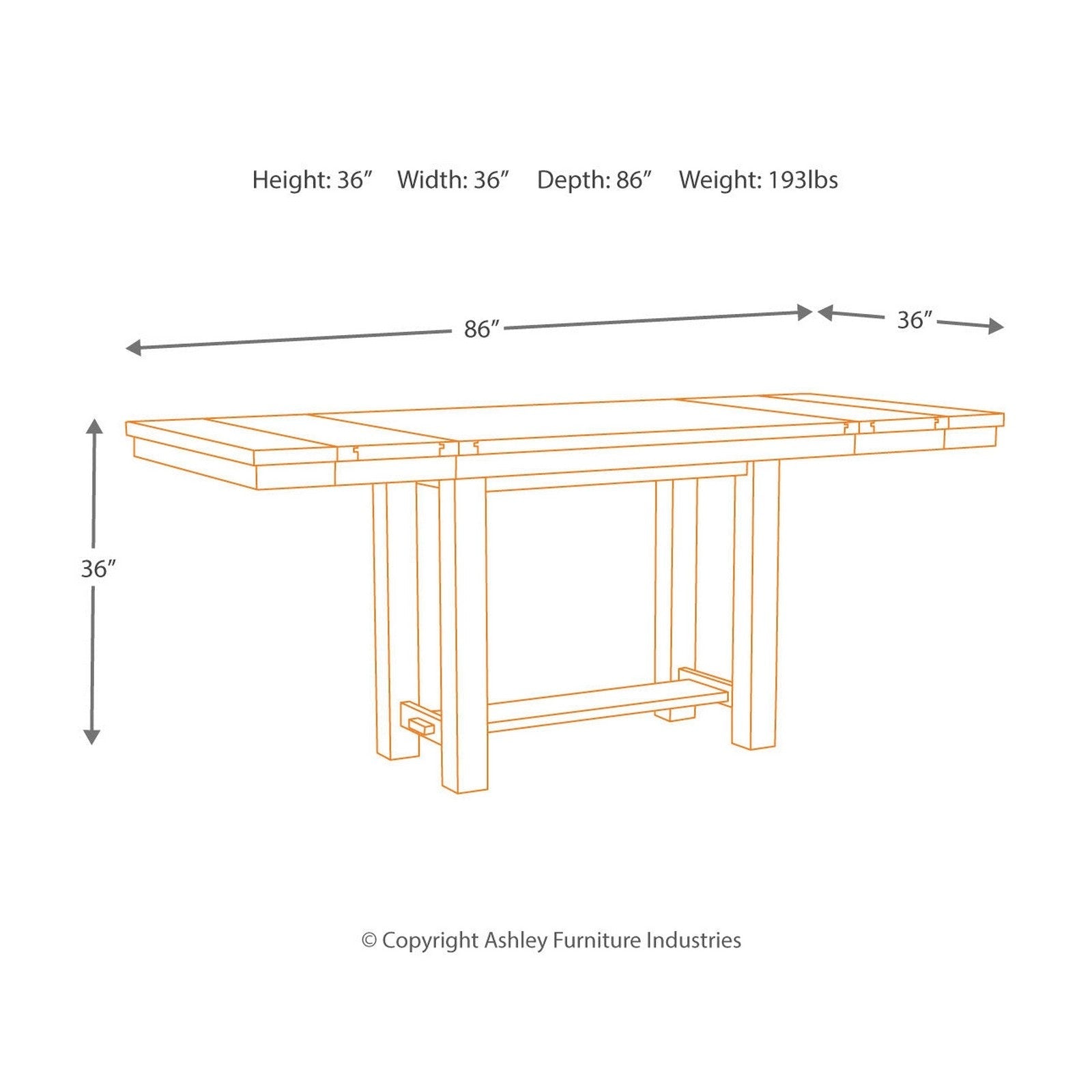 Moriville Counter Height Dining Table, 4 Barstools and Server Ash-D631D8