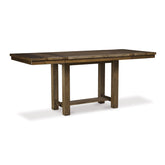 Moriville Counter Height Dining Table with 4 Barstools, Bench, and Server Ash-D631D4