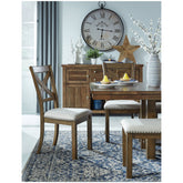 Moriville Dining Table and 4 Chairs and Bench Ash-D631D6