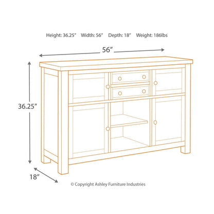 Moriville Counter Height Dining Table, 4 Barstools and Server Ash-D631D8