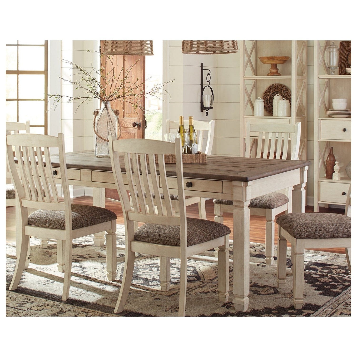 Bolanburg Dining Table with 4 Chairs Ash-D647D1