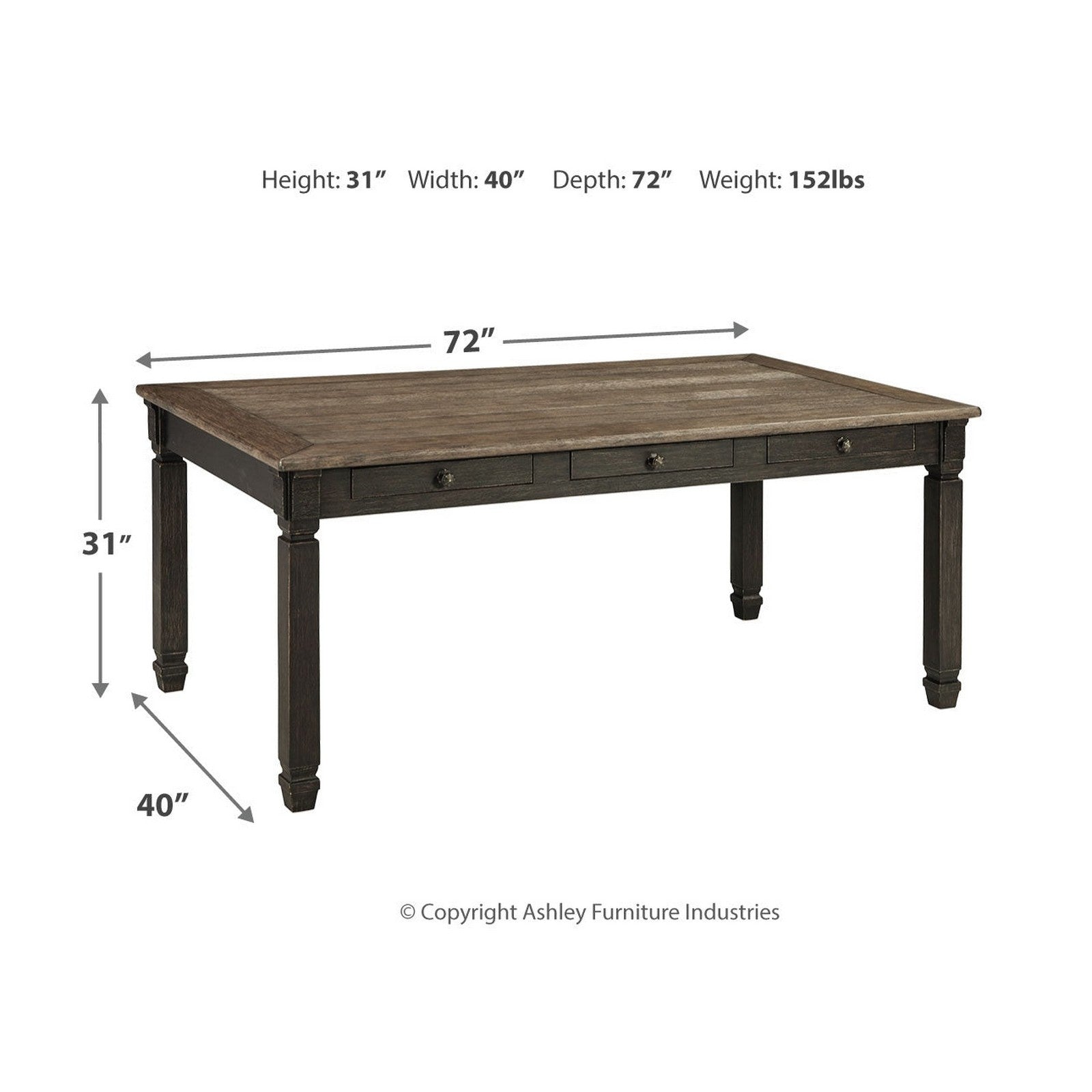 Tyler Creek Dining Table and 6 Chairs Ash-D736D4