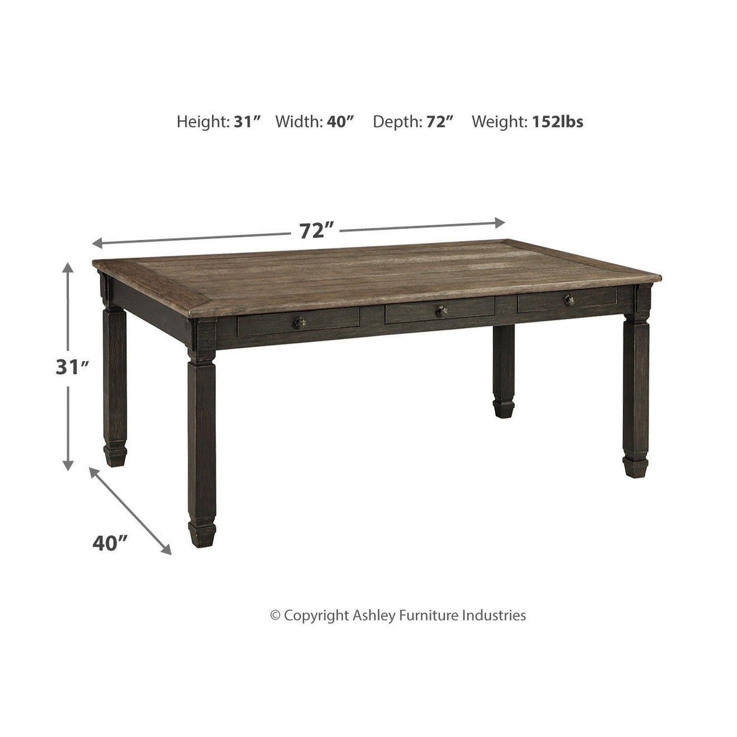 Tyler Creek Dining Table with 4 Chairs and Bench Ash-D736D6