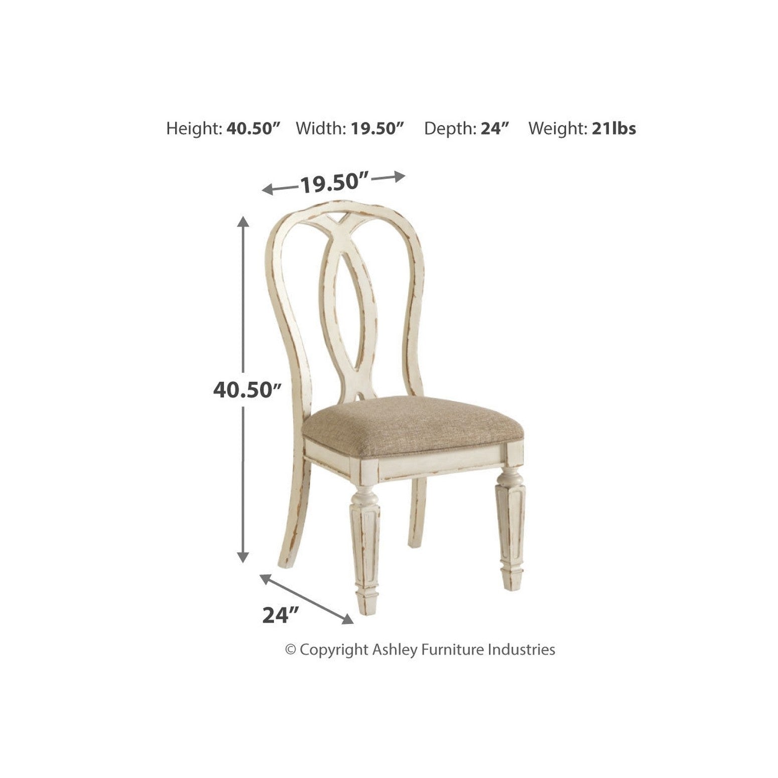 Realyn Dining Table and 6 Chairs Ash-D743D13