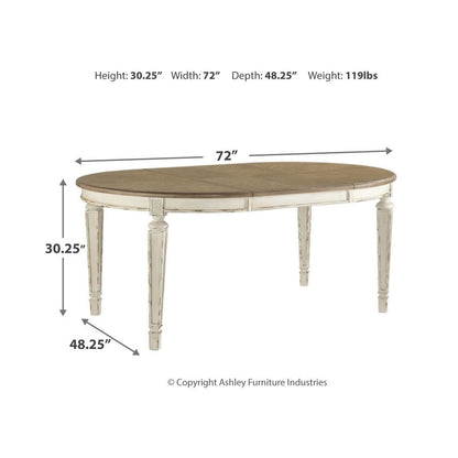 Realyn Dining Table and 6 Chairs Ash-D743D11