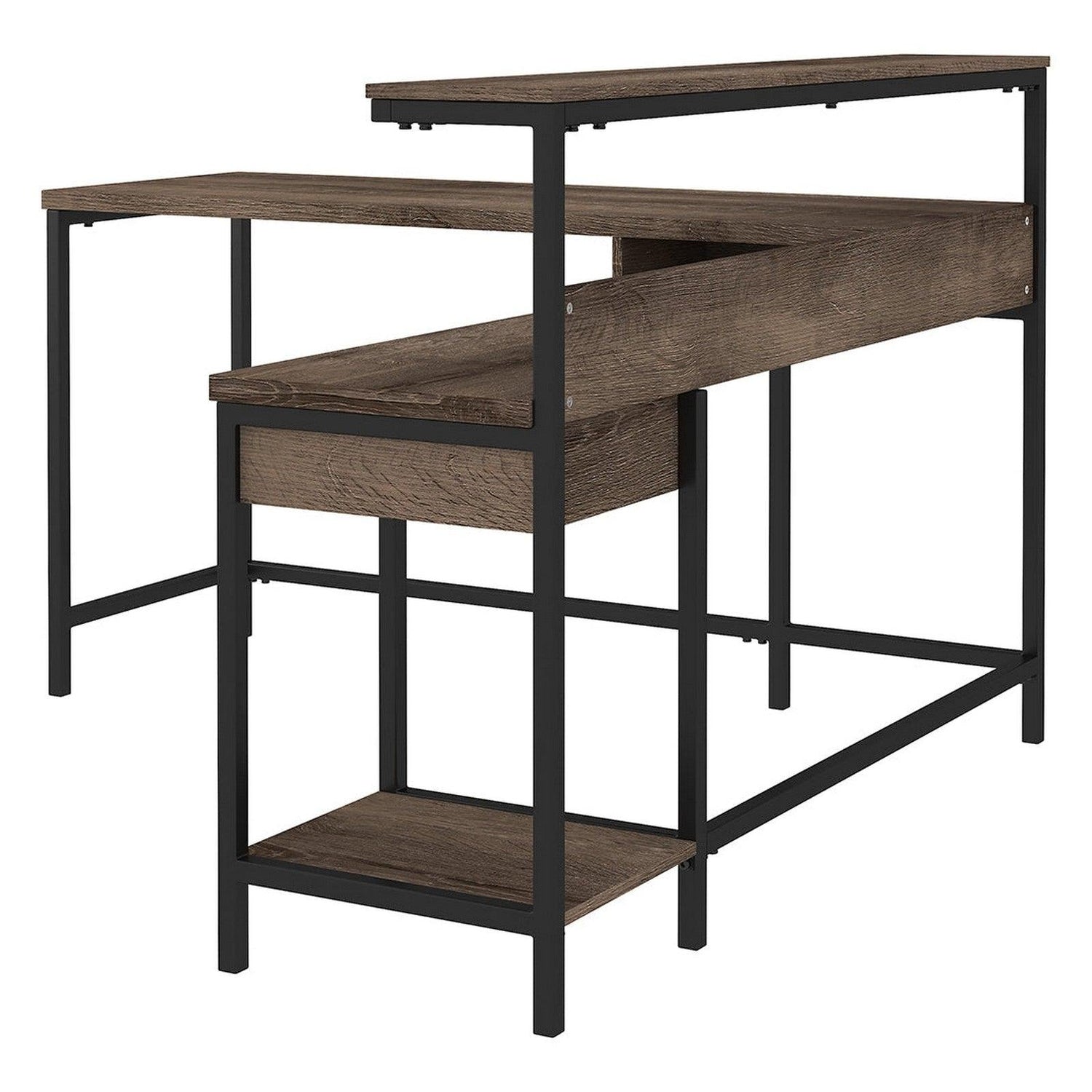 Arlenbry Home Office L-Desk with Storage Ash-H275-24